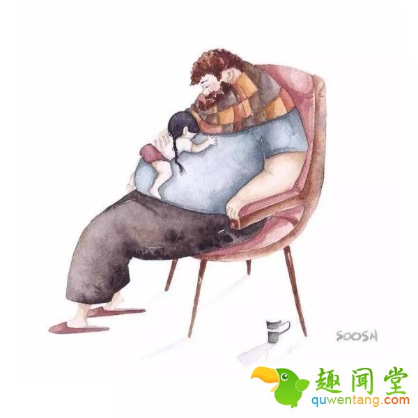 一组老爸和女儿的漫画，有人看完就给老爸打了电话