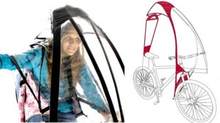 创意车用雨伞设计，给你的单车加前挡